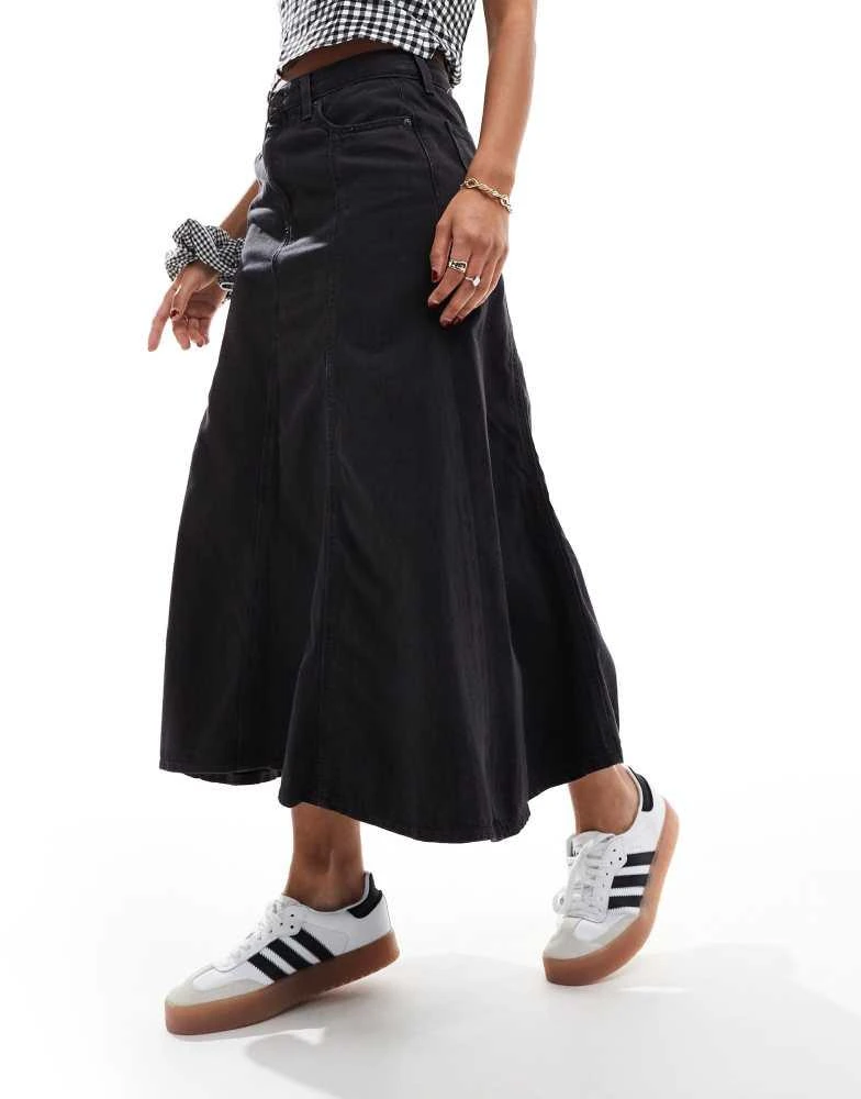 Levi's Levi's fit and flare denim skirt in black 5
