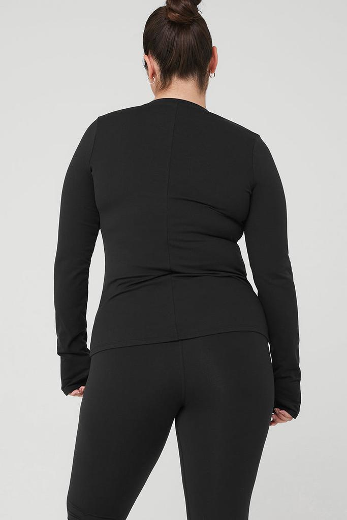 Alo Airbrush Winter Warm Nocturne Long Sleeve - Black - Outdoor