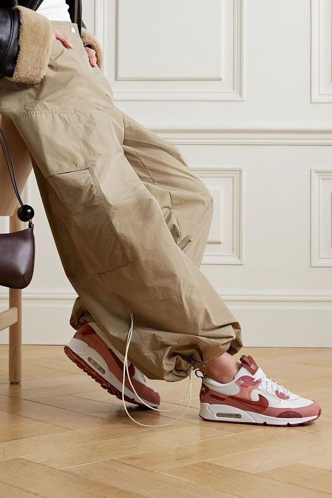 NIKE Air Max 90 Futura leather-trimmed suede and mesh sneakers