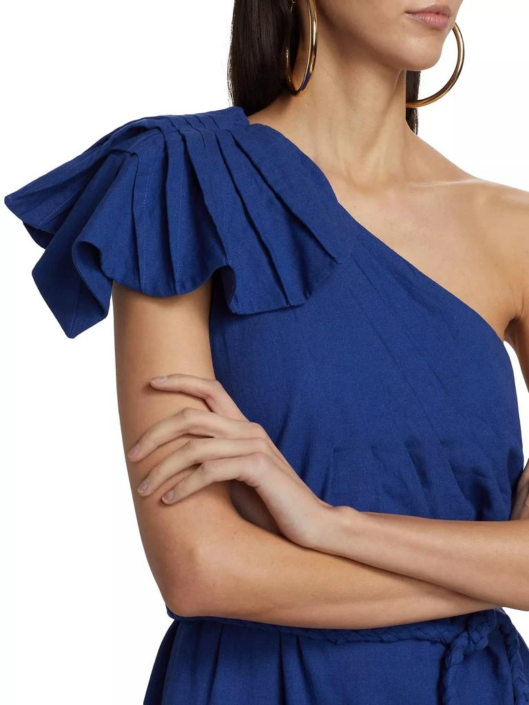 Farm Rio Leaf One-Shoulder Midi Dress 7