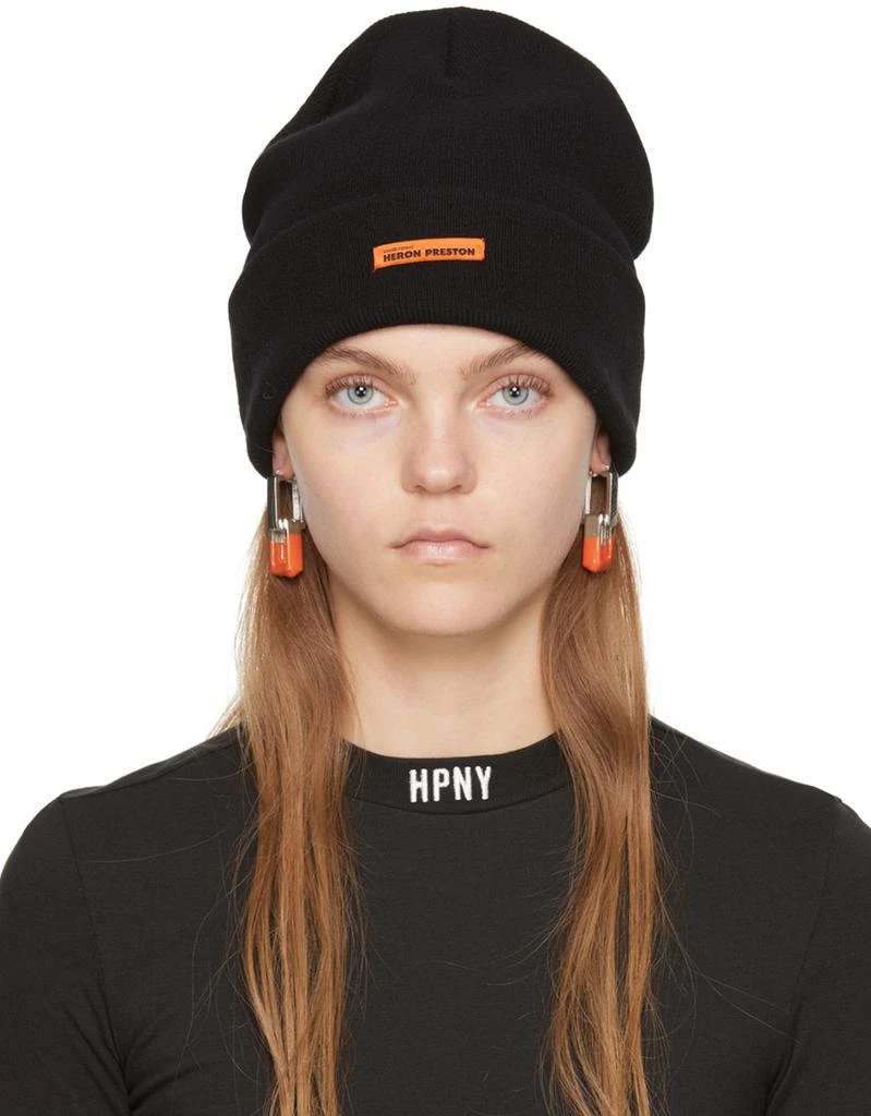 Heron Preston Black Classic Beanie 1