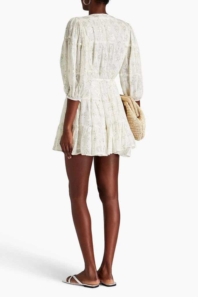 SUNDRESS Colombe sequin-embellished tiered gauze mini dress 3
