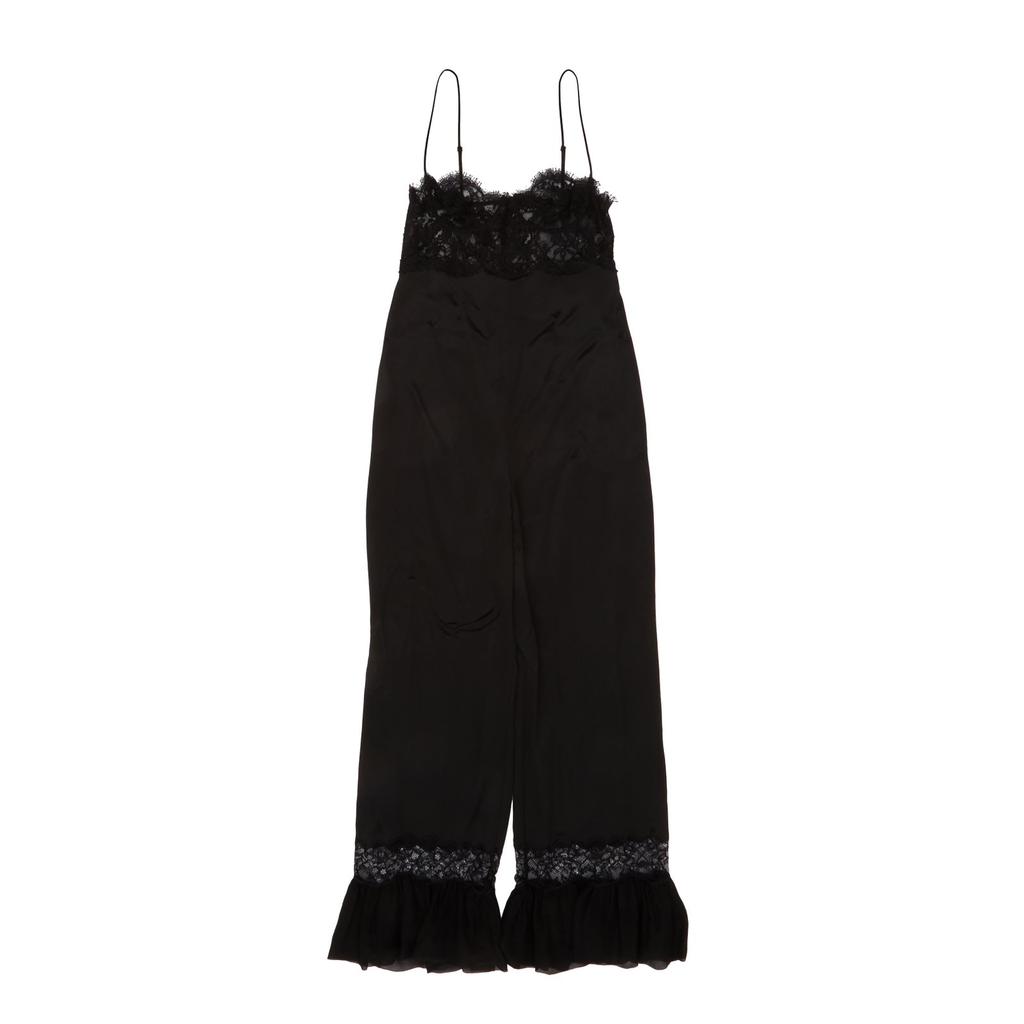 サロペット・オーバーオール・オールインワン louren back tie over jumpsuit / black サロペット・オーバーオール・オールインワン louren back tie