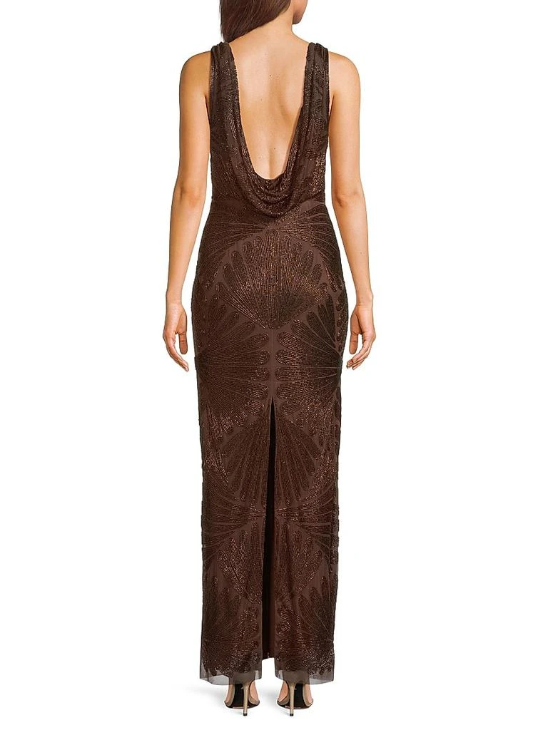 Aidan Mattox Butterfly Beaded Column Gown 5