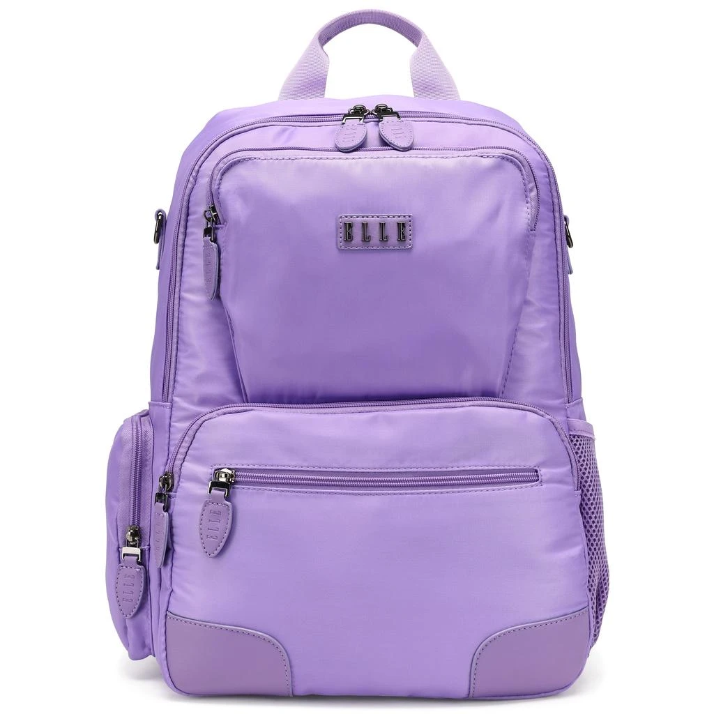 ELLE Voyage 20L Twill and Vegan Leather Backpack | Lavender 1