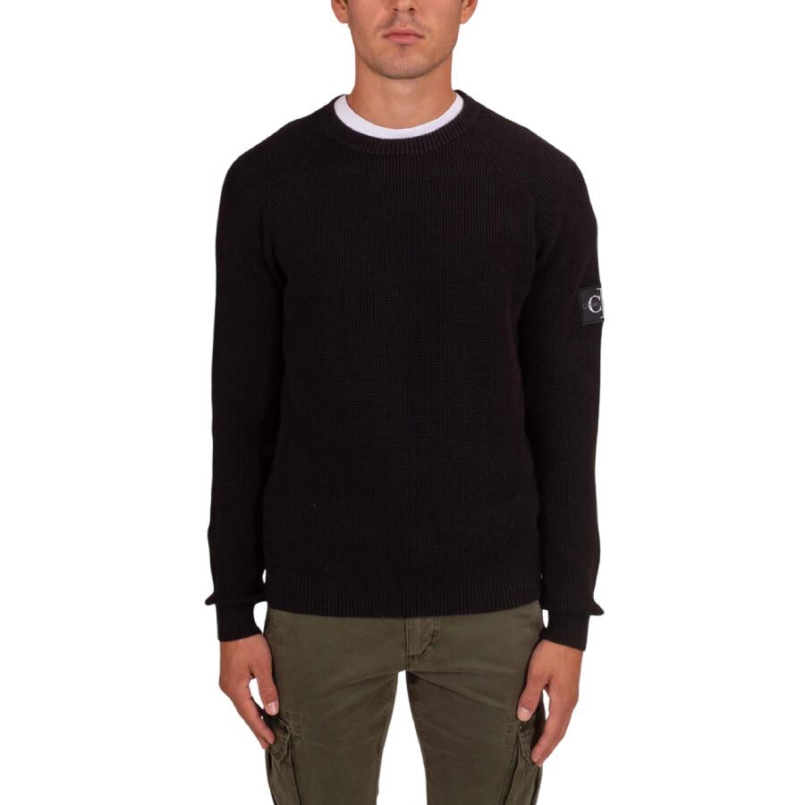 Calvin Klein Waffle Cotton Badge Jumper