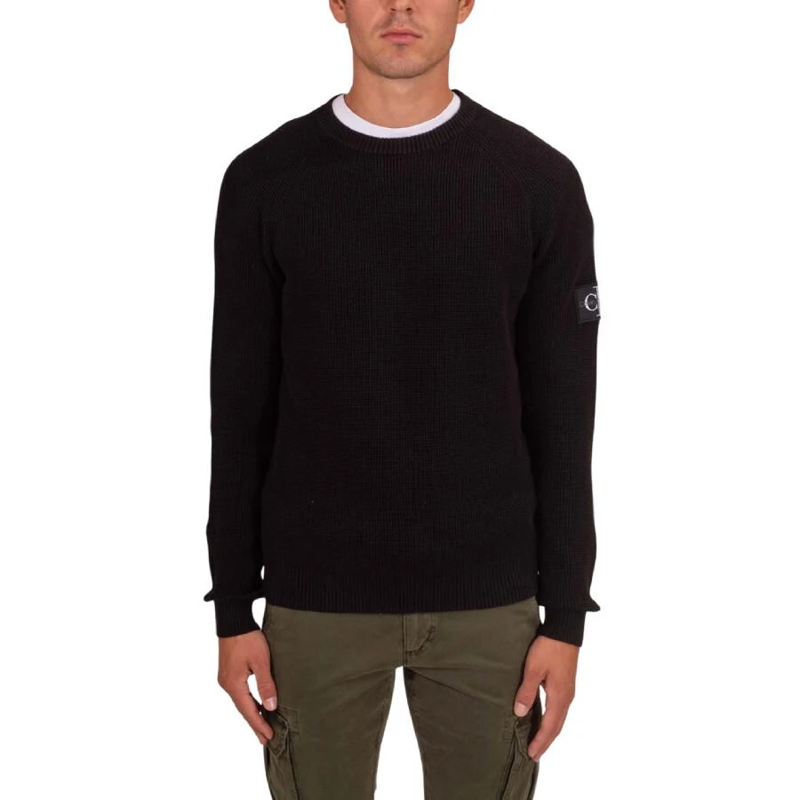 Calvin Klein Waffle Cotton Badge Jumper 1