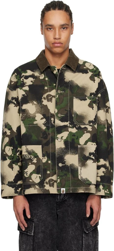 Bape Green Map Camo Work Jacket 1