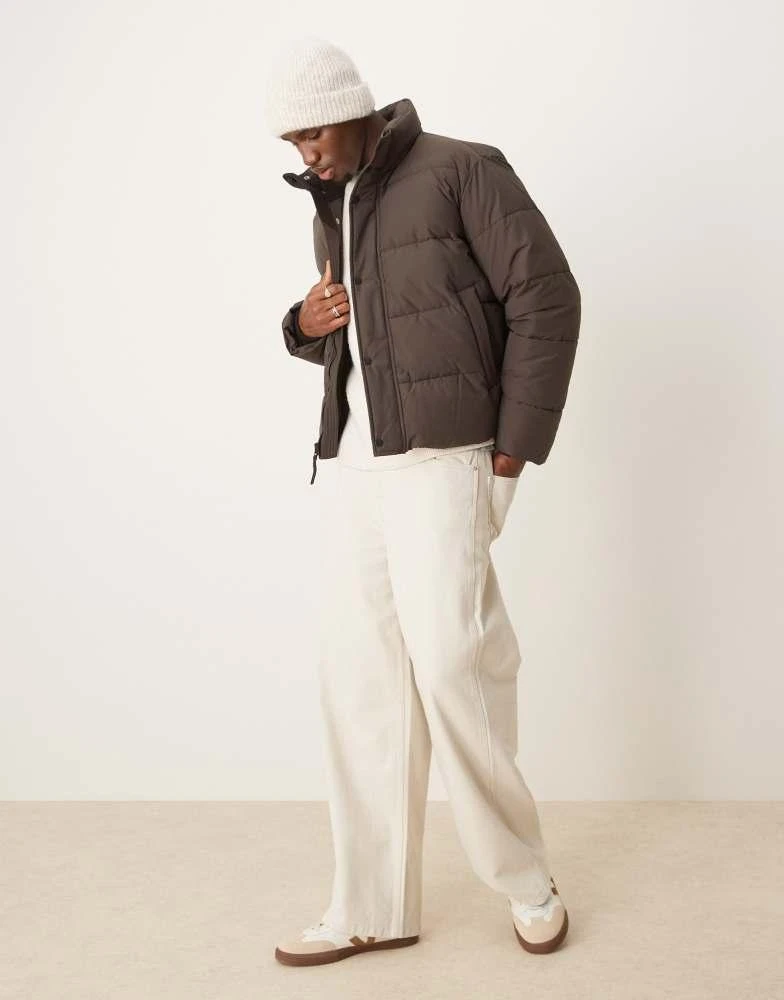 Abercrombie & Fitch Abercrombie & Fitch ultra puffer jacket in brown 4