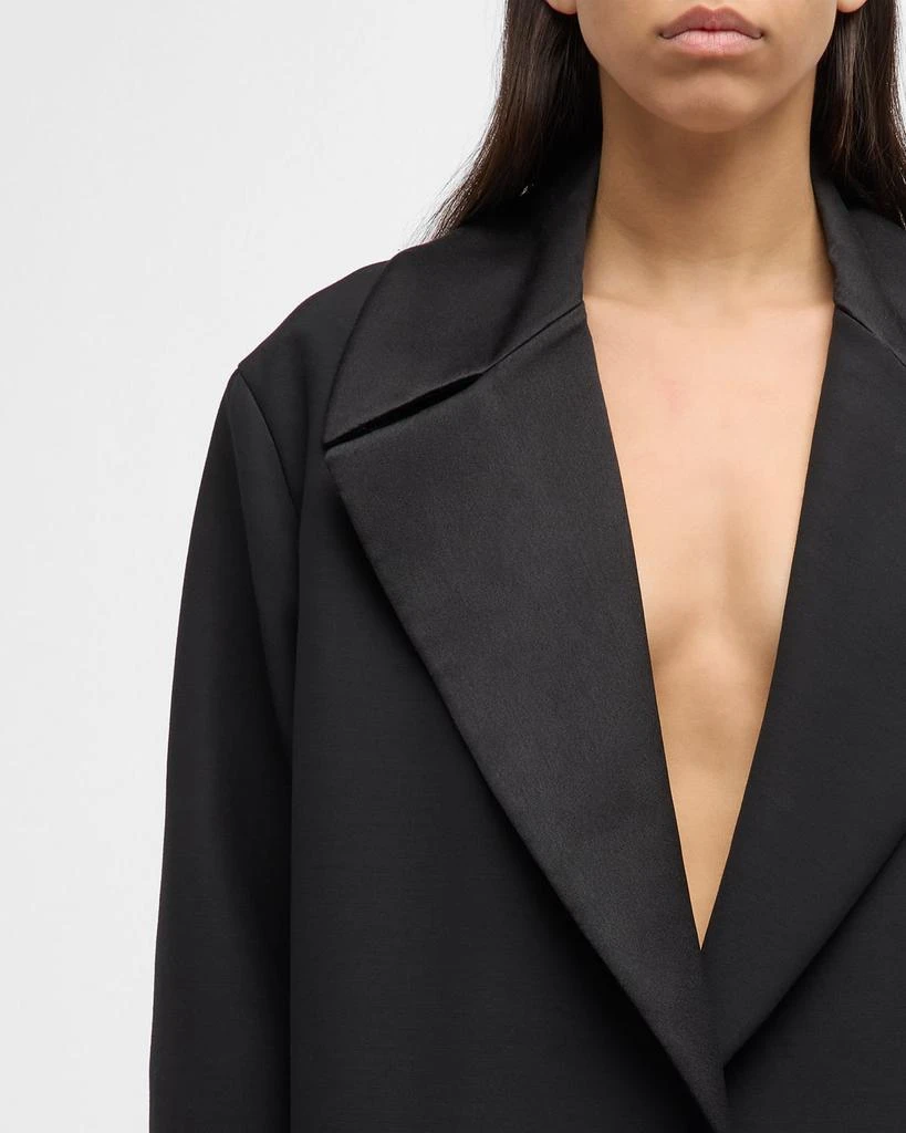 Loewe Satin-Lapel Oversized Tailored Long Coat 5