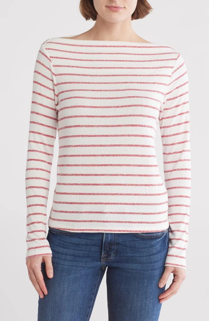 Bobeau Sammi Ribbed Long Sleeve High Neck Top 1