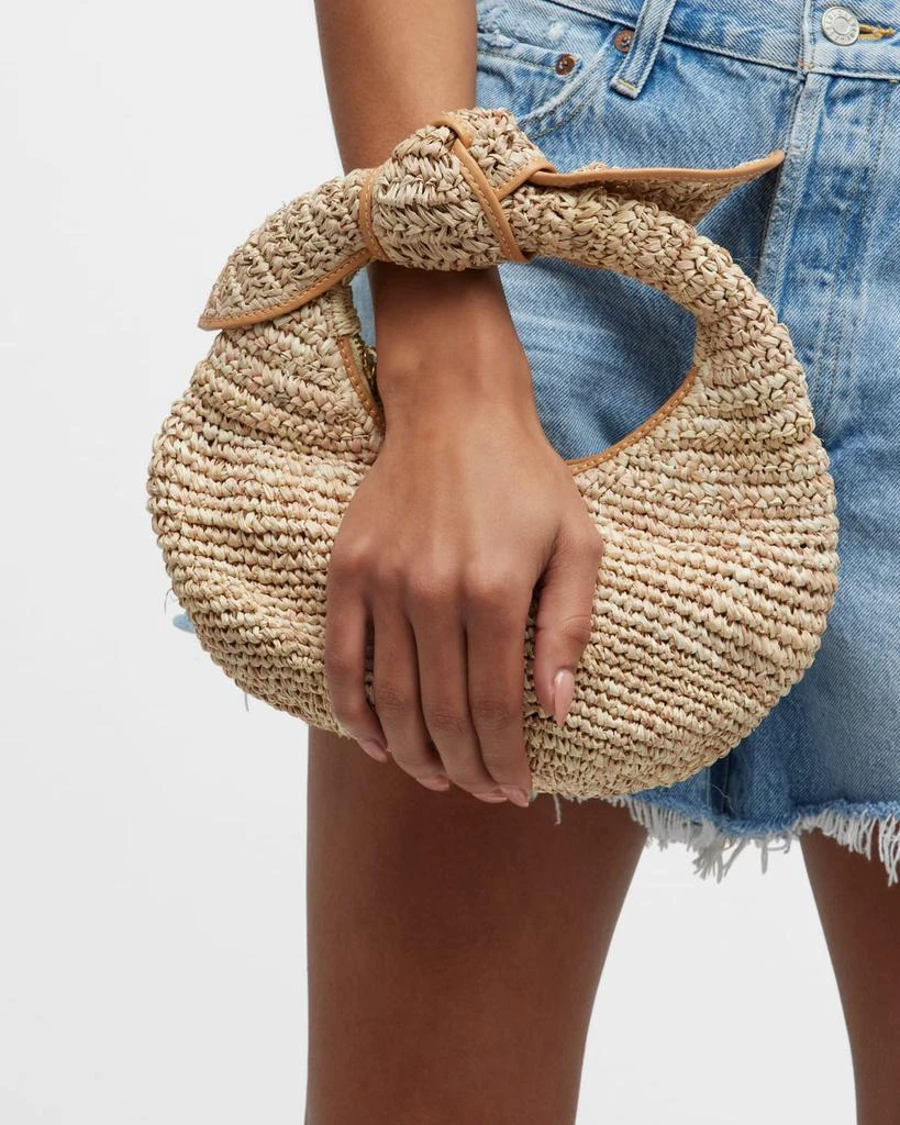 POOLSIDE The Josie Knot Raffia Top-Handle Bag 2