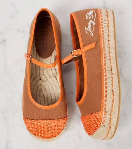 Jimmy Choo Aciel leather-trimmed canvas espadrilles 5