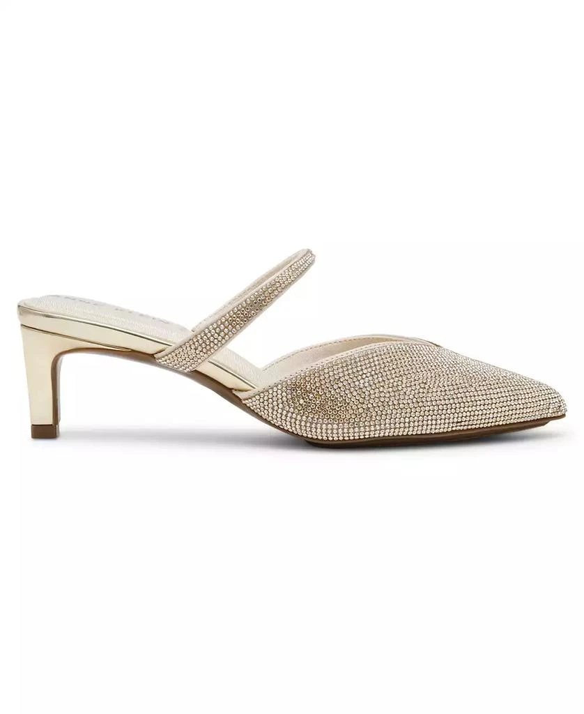 Anne Klein Women's Idina Crystal Kitten Heel Mules 2