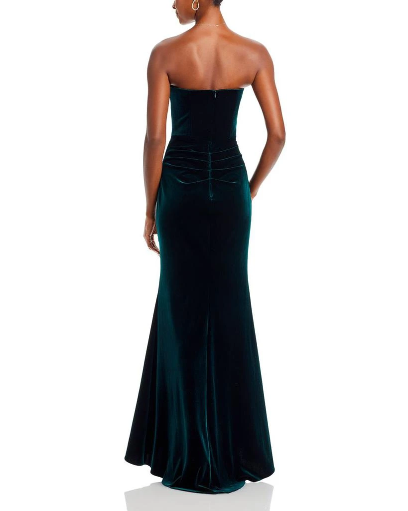 AQUA Velvet Strapless Gown - Exclusive 4