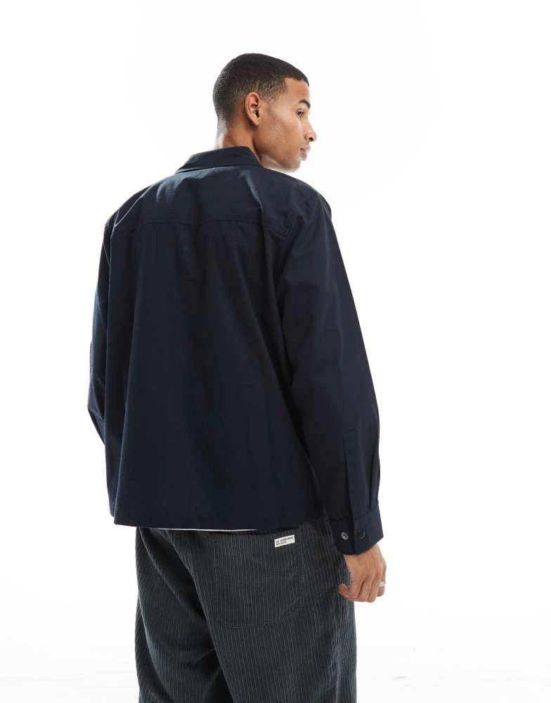 Parlez Parlez utility overshirt in navy  2