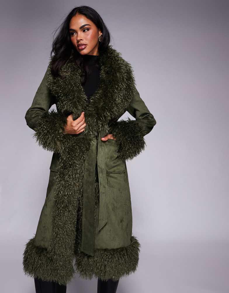 Fur クルースリットプルオーバー BCARDI-BLACK FAUX FUR JACKET | AZALEA WANG