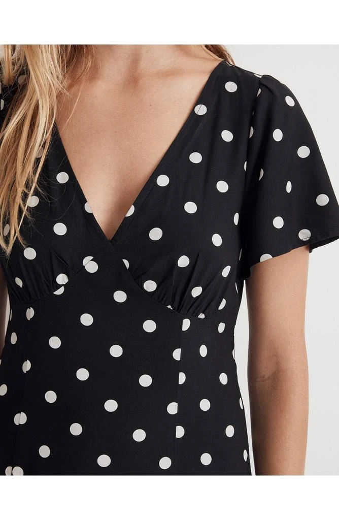 Madewell Polka Dot Flutter Sleeve Dress 3