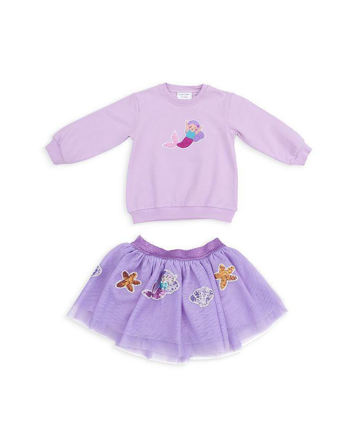 Angel Dear Girls' Mermaid Puffy Appliqué Oversized Sweatshirt & Tutu Skirt Set - Baby