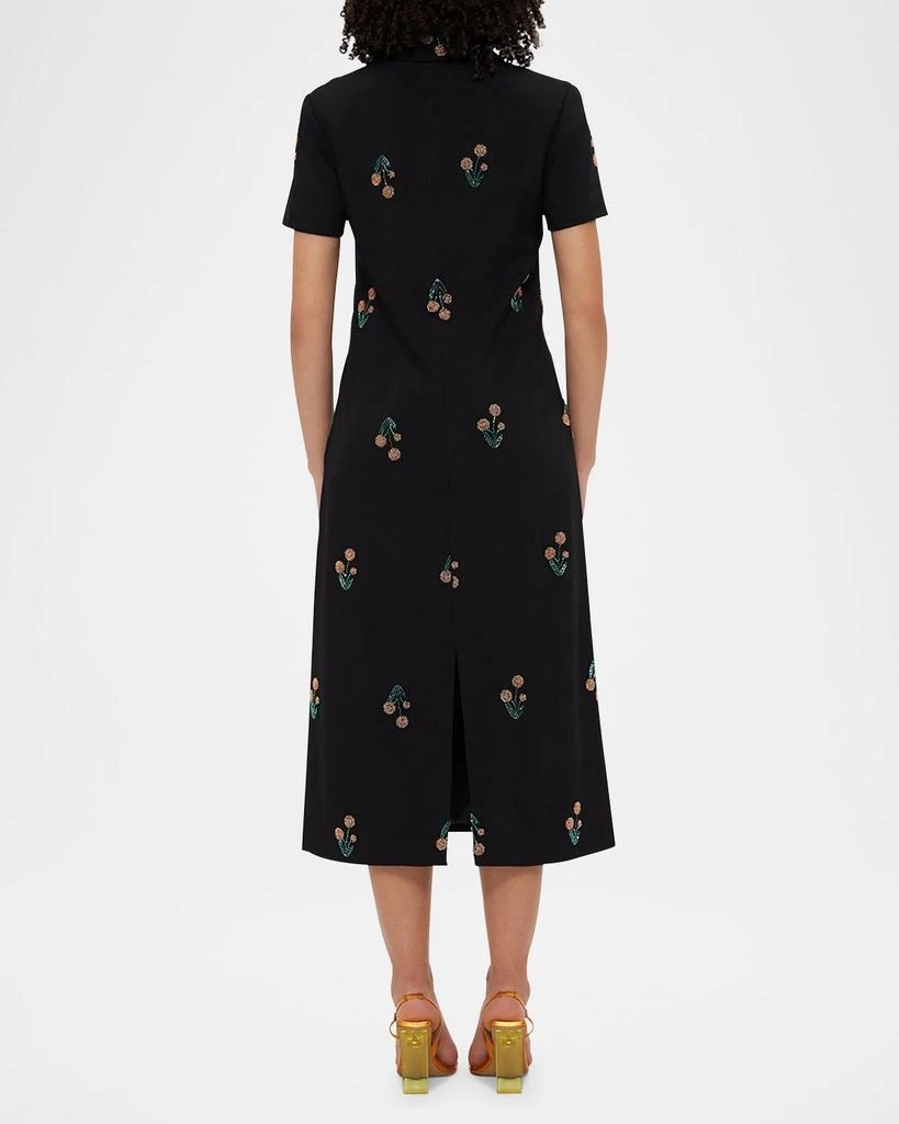 LEO LIN Nadine Wildflower Embellished Midi Shirtdress 3