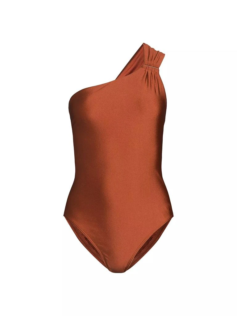 Milly Sam Gloss One-Shoulder One-Piece Swimsuit 1