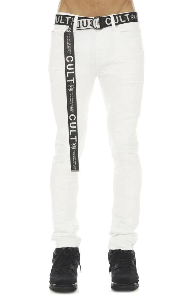 Cult of Individuality Punk Belted Distressed Super Skinny Jeans 1