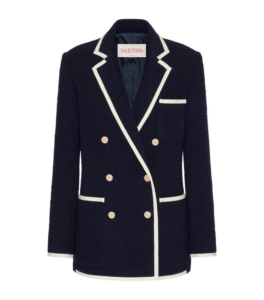 【送料&関税込】Valentino Double-breasted Blazer Valentino Uomo Men's Regular Black Double Breasted Wool