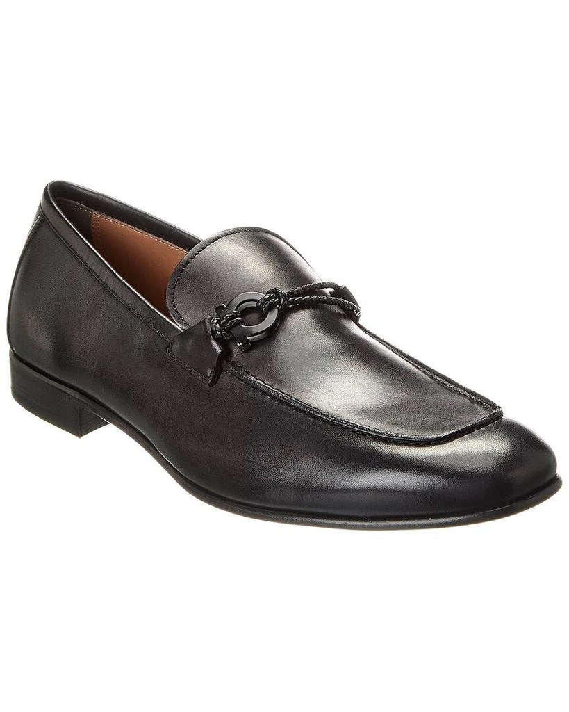 Shop Ferragamo Lester Corsaro Leather Loafer on Sale at  display picture 3