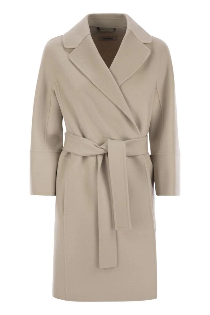 Max Mara ARONA YELLOW CLOTH COAT WITH BELT 1