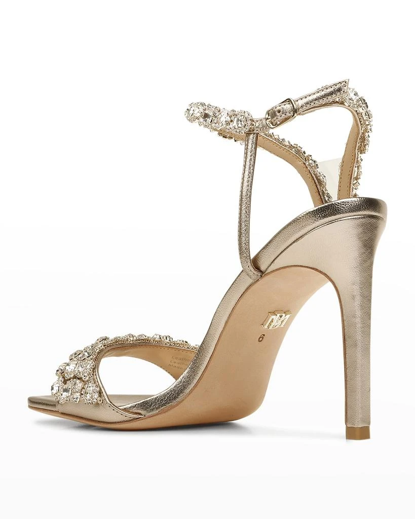 Badgley Mischka Galia Metallic Crystal Stiletto Sandals 4
