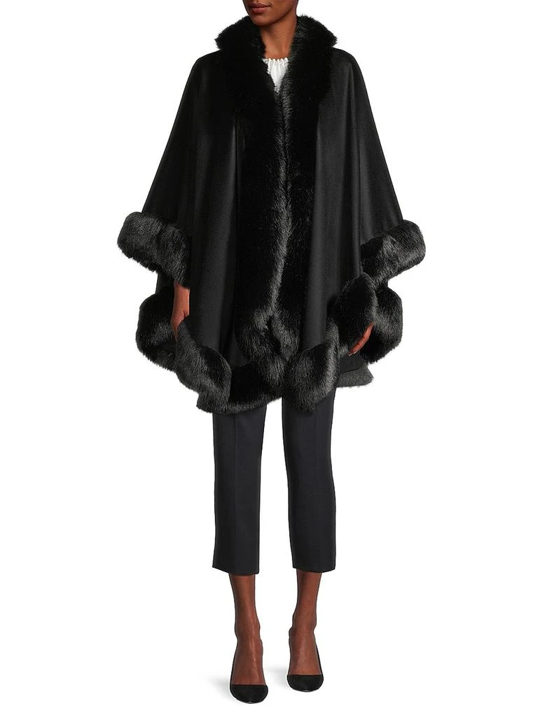 Sofia Cashmere Faux Fur & Cashmere U-Cape 2