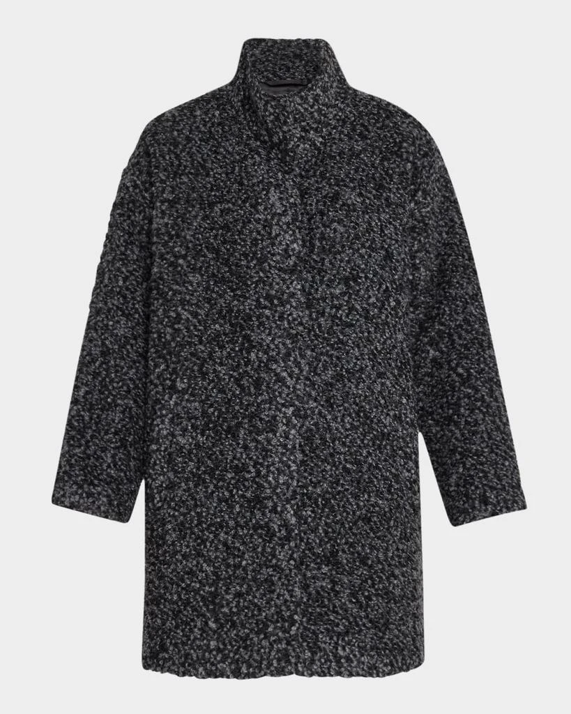 Eileen Fisher Petite Stand-Collar Curly Alpaca Wool Coat 1
