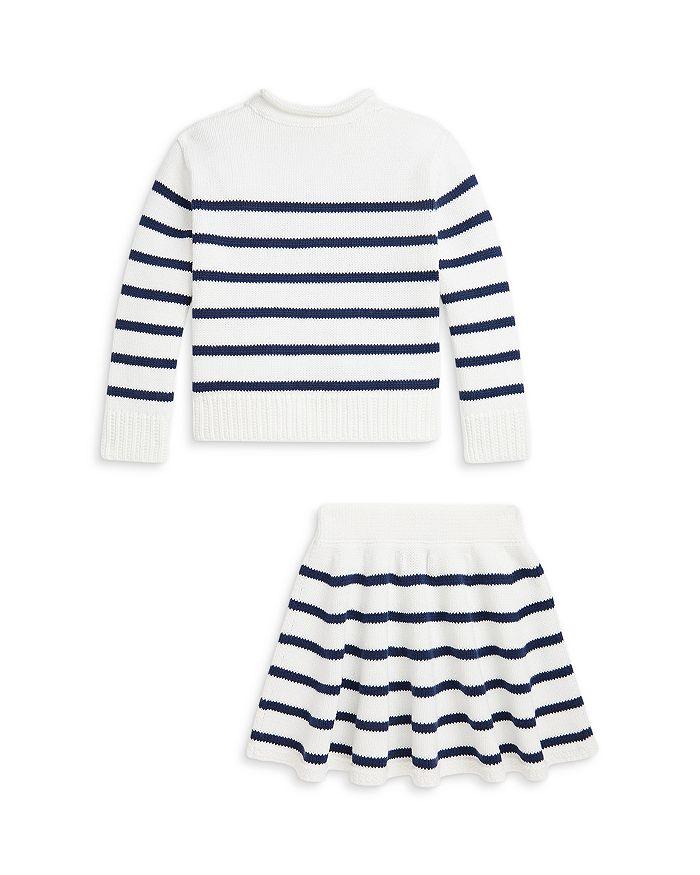 Ralph Lauren Girls' Striped Cotton Sweater & Skirt Set - Little Kid