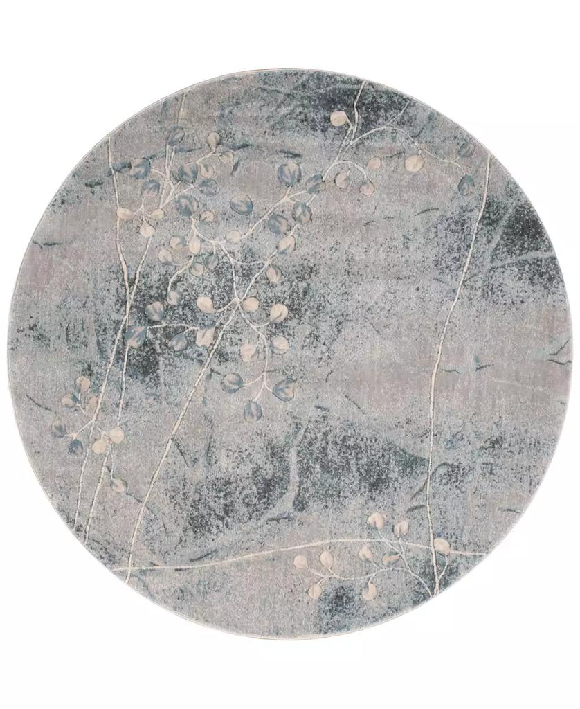 Nourison CLOSEOUT! Somerset Silver/Blue Blossom 2'3" x 8' Runner Rug