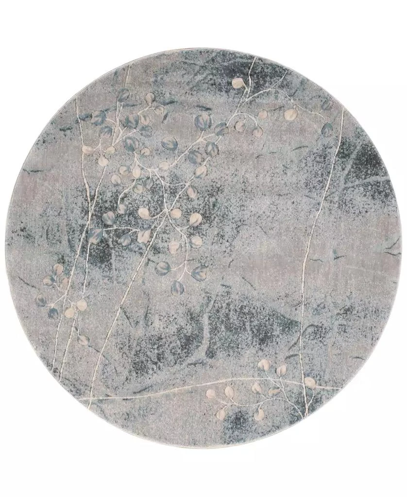 Nourison CLOSEOUT! Somerset Silver/Blue Blossom 2'3" x 8' Runner Rug 1