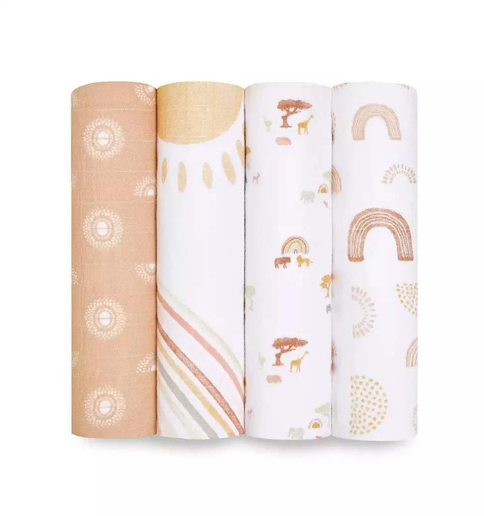 aden + anais Baby Girls Keep Rising Swaddle Blankets, Pack of 4 1