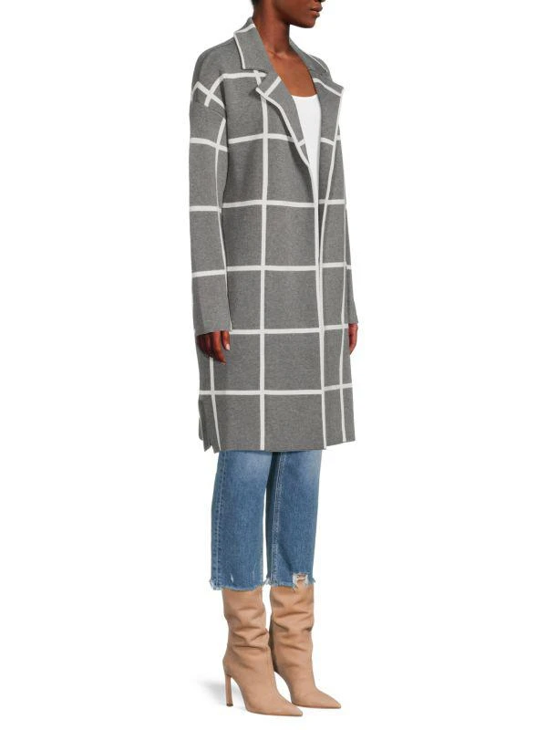 Saks Fifth Avenue Checked Open Front Coat 3