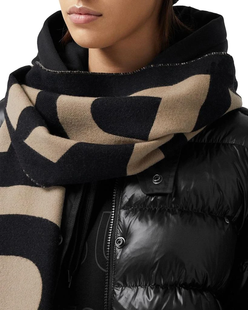 Burberry Logo Organic Wool Jacquard Scarf 2