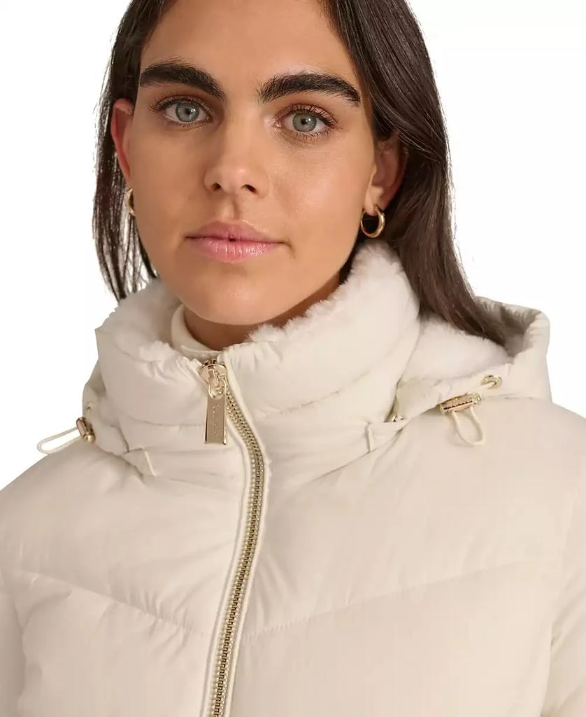 Calvin Klein Petite Faux-Fur-Lined Hooded Puffer Coat 4
