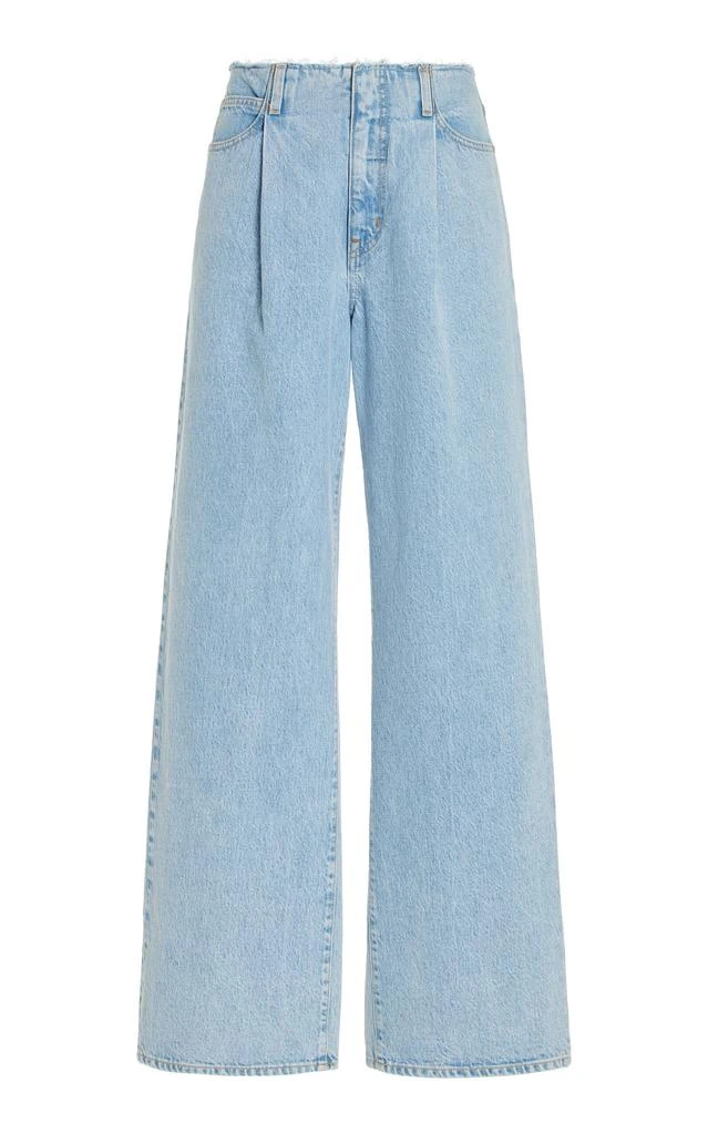 SLVRLAKE SLVRLAKE - Kennedy Pleated Rigid High-Rise Wide-Leg Jeans - Light Wash - 32 - Moda Operandi 1