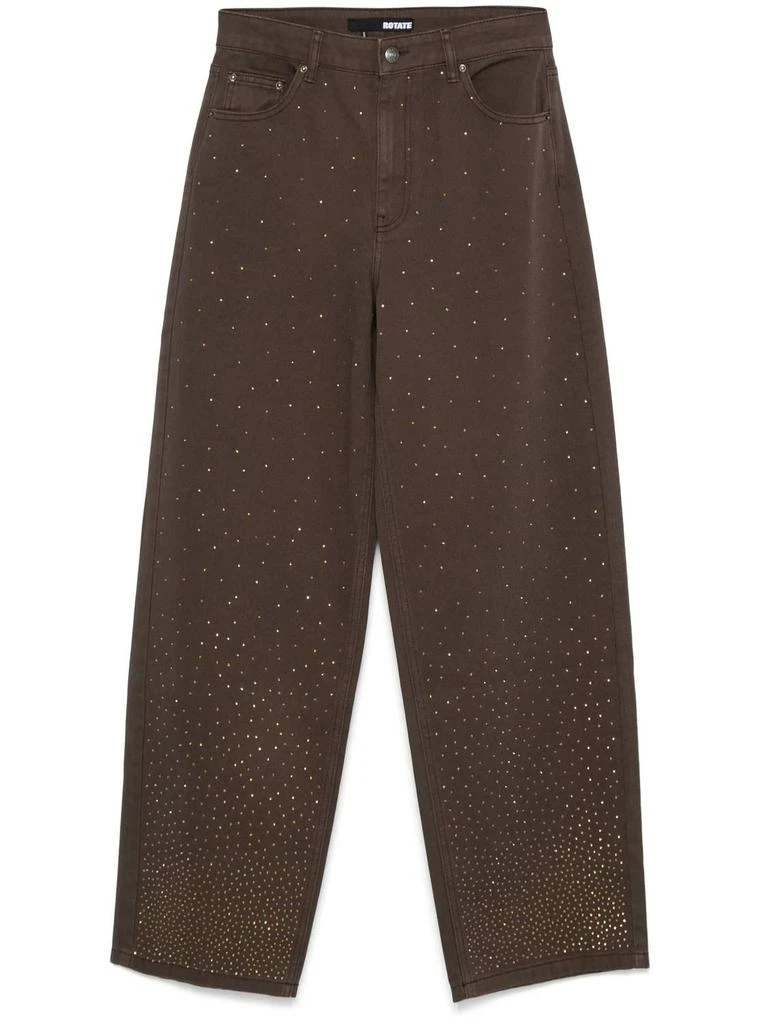 ROTATE Birger Christensen Rotate - Rhinestone Wide Leg Jeans 5