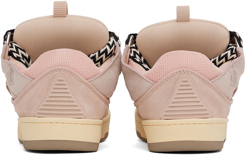 Lanvin Pink Leather Curb Sneakers
