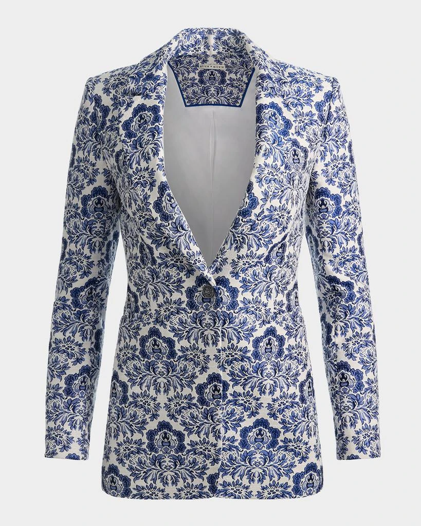 Alice + Olivia Breann Long Fitted Blazer