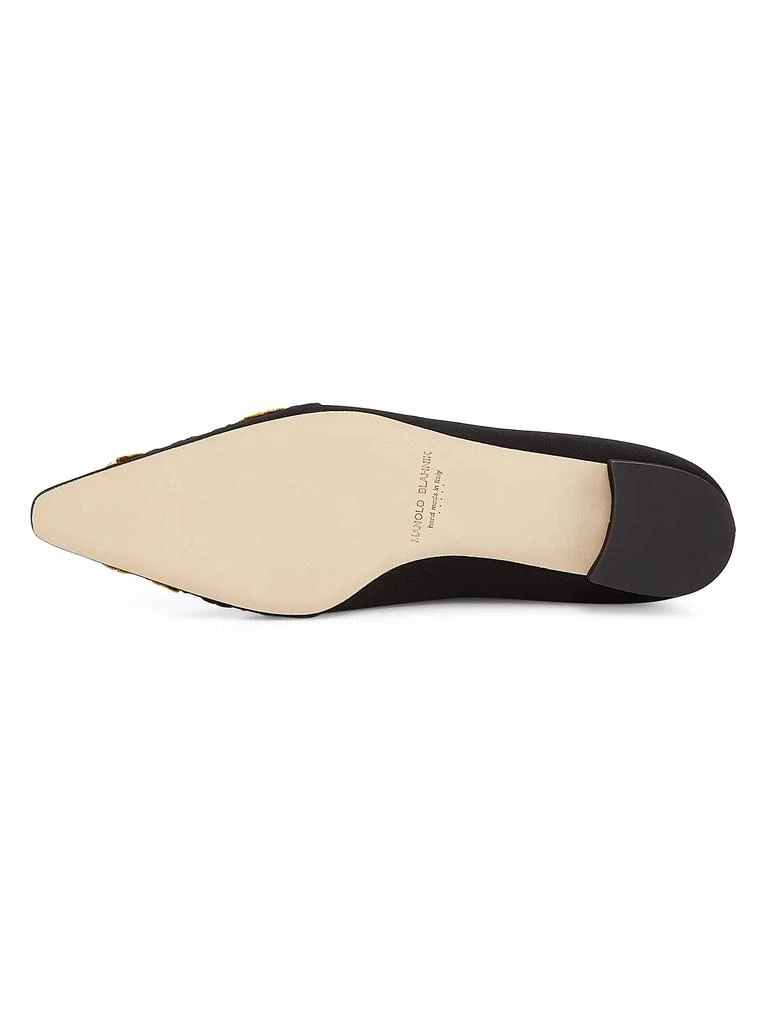 Manolo Blahnik Safiye Embroidered Silk Flats 6
