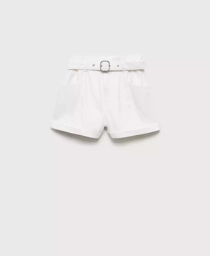 Mango Women
s Rolled Hem Paper Bag Shorts 6