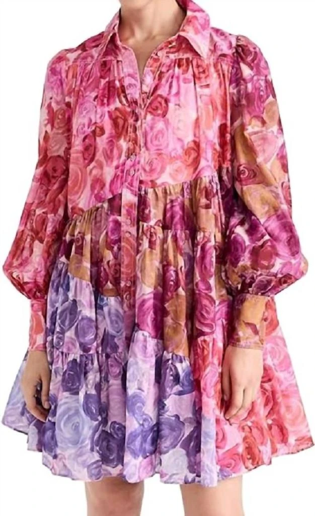 Aje Vision Smock Mini Dress In Kaleidoscopic Rose 1