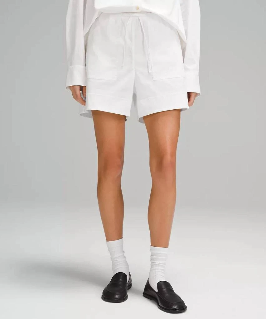 Lululemon Lululemon - Women's Cotton-Blend Poplin High-Rise Short 4"