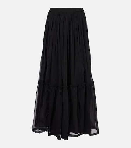 Yves Saint Laurent Ruffled silk maxi skirt 1