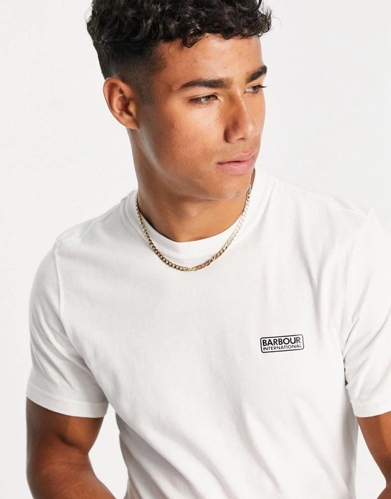 Barbour Barbour International Throttle slim fit logo t-shirt in white exclusive to ASOS 4