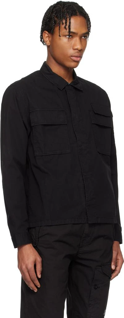 C.P. Company Black Organic Gabardine Utility Lens Shirt 2